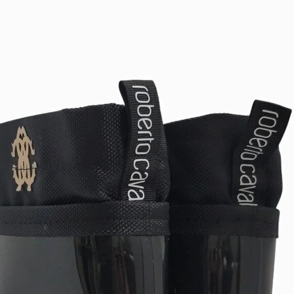 Roberto Cavalli Boots Black Rubber Rain 35